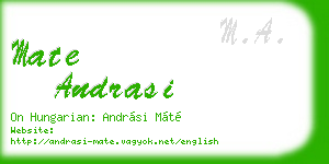 mate andrasi business card