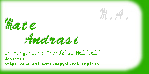 mate andrasi business card